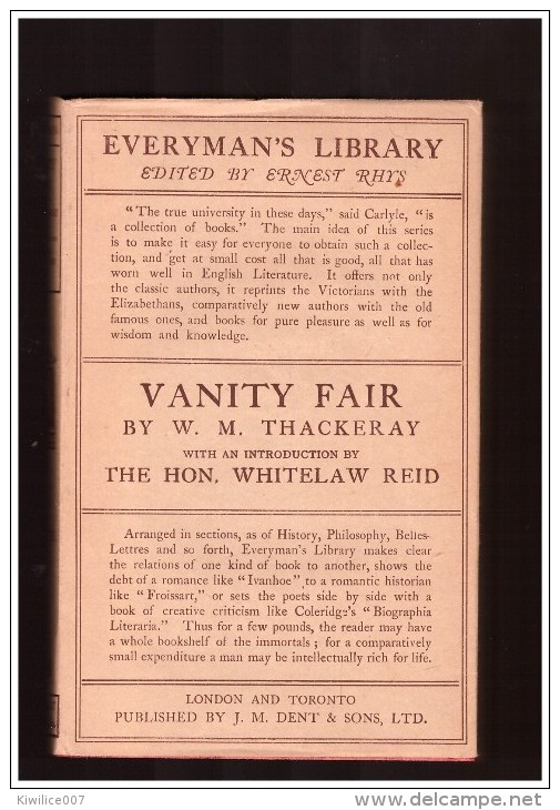 Everyman´s Library Edited By VANITY FAIR Vanity Fair 298 M Thackeray - Other & Unclassified