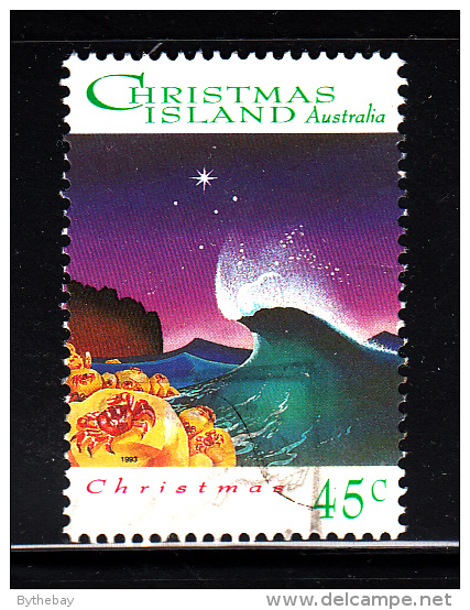 Christmas Island Used Scott #355 45c Crabs, Wave - Christmas - Christmas Island