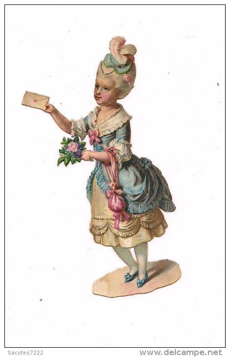 DECOUPI GAUFFRE PETITE FILLE BOUQUET DE FLEURS - LETTRE - - Enfants