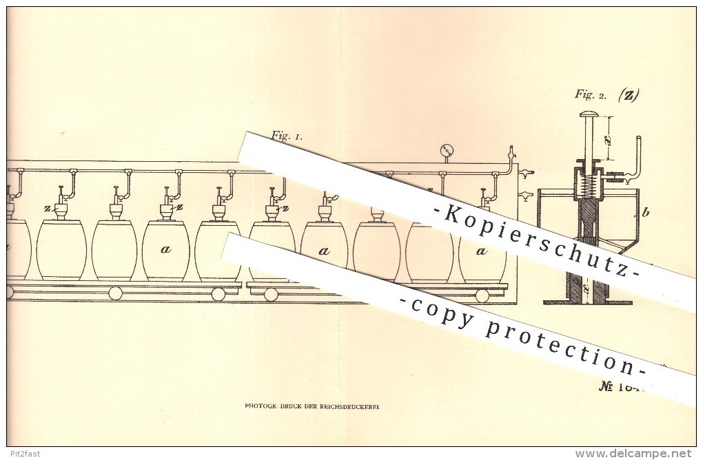 Original Patent - Franz Knipping , Berlin , 1905 , Pasteurisieren Von Bier U. A. Gashaltigen Flüssigkeiten , Kohlensäure - Historische Dokumente