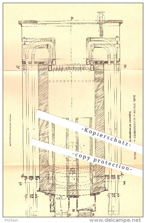 Original Patent - K. Möller , Kupferhammer , Brackwede , 1878 , Gasgenerator , Gas , Generator , Generatoren , Ofen !! - Historische Dokumente