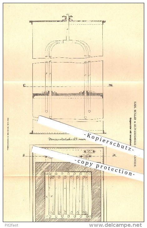 original Patent - K. Möller , Kupferhammer , Brackwede , 1878 , Gasgenerator , Gas , Generator , Generatoren , Ofen !!