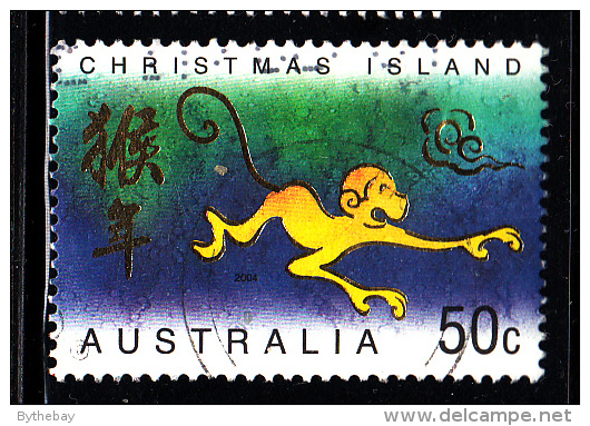 Christmas Island Used Scott #445 50c Monkey - Lunar New Year Year Of The Monkey - Christmas Island