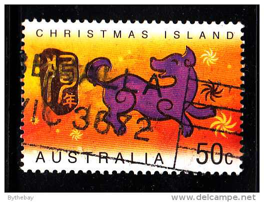 Christmas Island Used Scott #454 50c Dog - Lunar New Year Year Of The Dog - Christmas Island