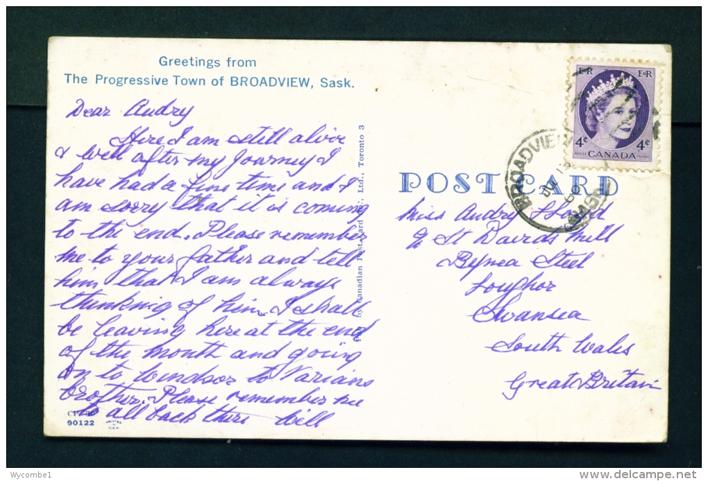CANADA  -  Broadview  Mounted Police  Used Postcard As Scans - Autres & Non Classés