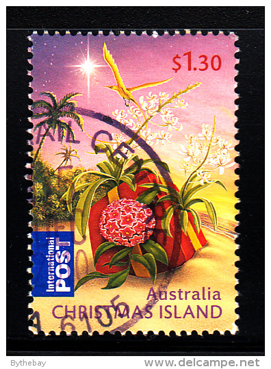 Christmas Island Used 2010 Issue $1.30 Christmas Present On Beach - Christmas - Sheet Stamp - Christmas Island