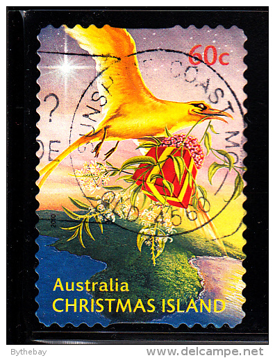 Christmas Island Used 2010 Issue 60c Bird Delivering Present - Christmas - Booklet Stamp - Christmas Island