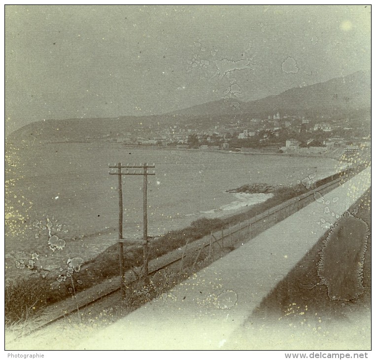 France Vacances En Cote D'Azur Vue De La Cote Ancienne Photo Amateur Stereoscope Pourtoy 1900 - Stereoscopic