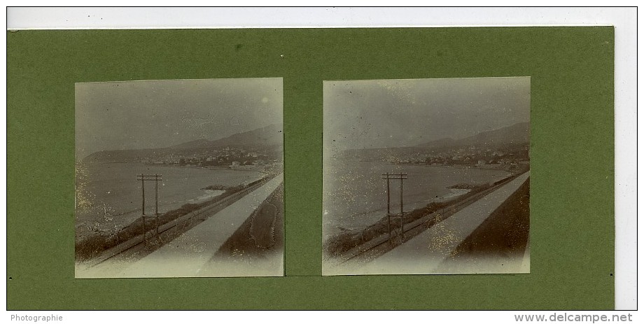 France Vacances En Cote D'Azur Vue De La Cote Ancienne Photo Amateur Stereoscope Pourtoy 1900 - Stereoscopic