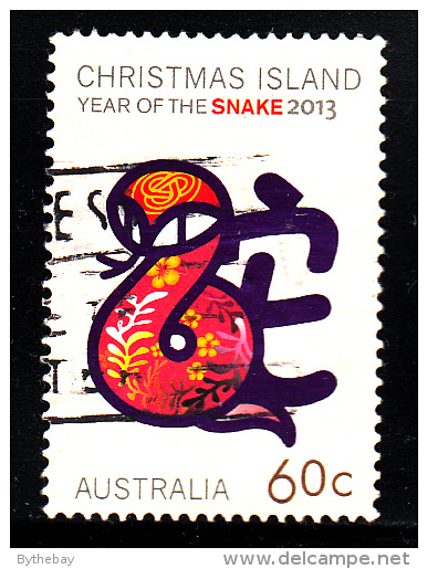 Christmas Island Used 2013 Issue 60c Year Of The Snake - Christmas Island