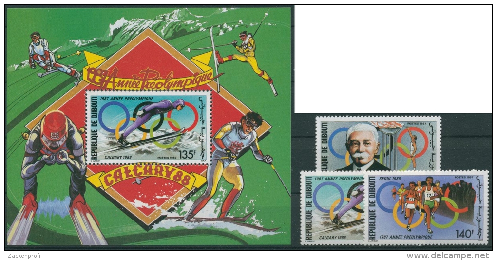 Djibouti 1987 Olympiade 495/97 Block 140 Postfrisch (G4745) - Dschibuti (1977-...)