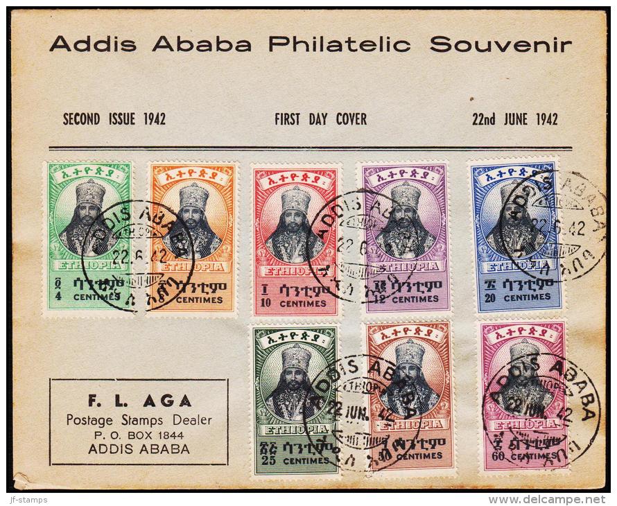 1942. Haile Selassie 8 Ex. FDC ADDIS ABABA 22. JUN 42.  (Michel: 196-203) - JF181711 - Äthiopien