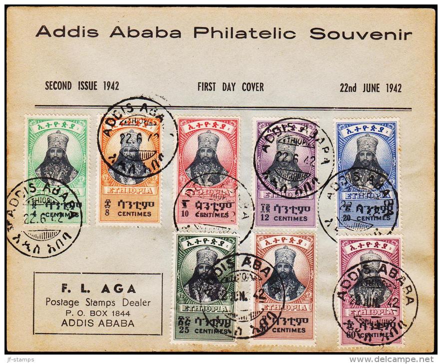 1942. Haile Selassie 8 Ex. FDC ADDIS ABABA 22. JUN 42.  (Michel: 196-203) - JF181718 - Äthiopien