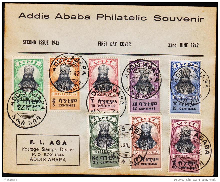 1942. Haile Selassie 8 Ex. FDC ADDIS ABABA 22. JUN 42.  (Michel: 196-203) - JF181716 - Äthiopien