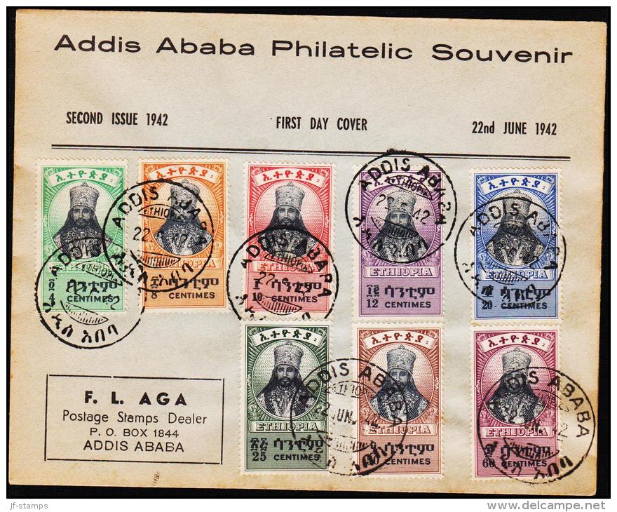 1942. Haile Selassie 8 Ex. FDC ADDIS ABABA 22. JUN 42.  (Michel: 196-203) - JF181715 - Äthiopien