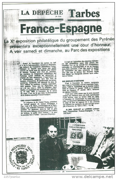 Bulletin Du Groupement Philatélique Des Pyrénée N: 30 Octobre 1984 10 Eme  Expo France Espagne à Tarbes - Français