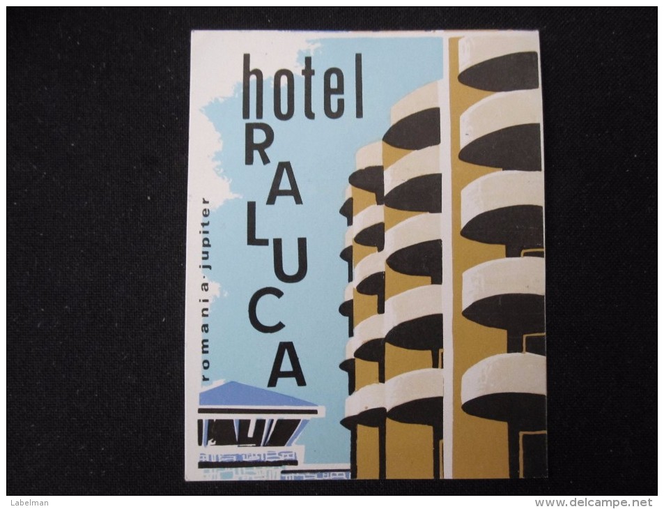 HOTEL CAMPING PENSION MOTEL SPA INN RALUCA JUPITER BUCHAREST ROMANIA LUGGAGE LABEL ETIQUETTE AUFKLEBER DECAL STICKER - Other & Unclassified