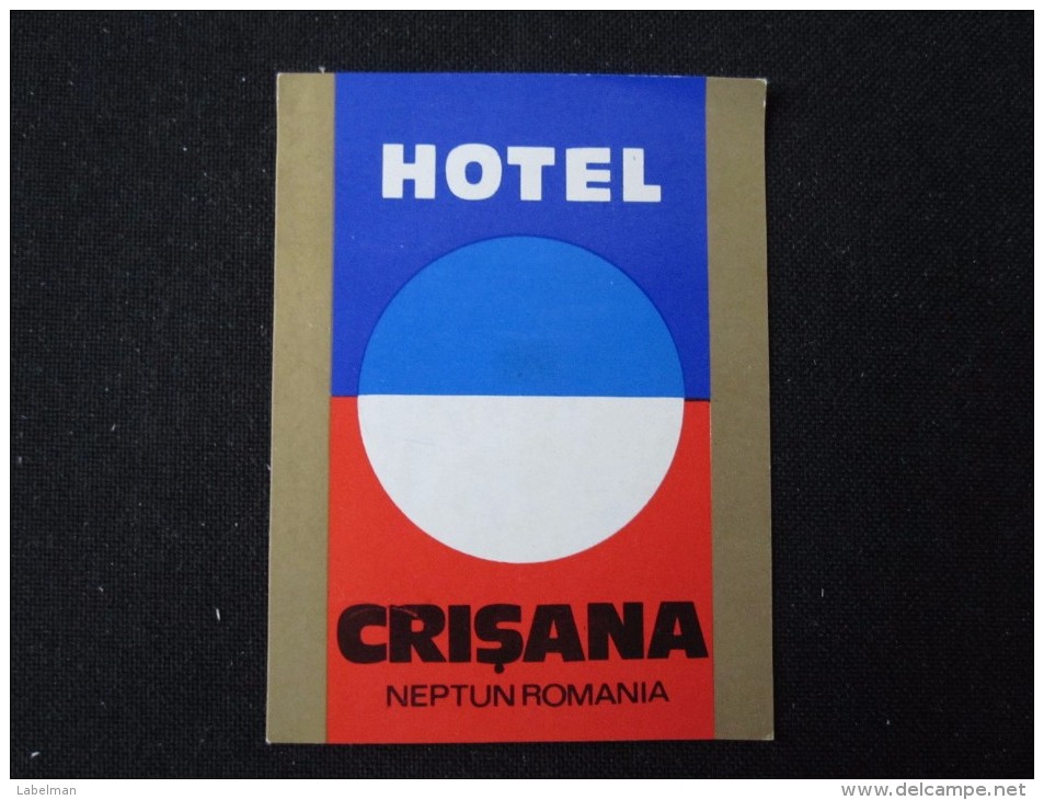 HOTEL CAMPING PENSION MOTEL SPA INN NEPTUN CRISANA BUCHAREST ROMANIA LUGGAGE LABEL ETIQUETTE AUFKLEBER DECAL STICKER - Hotel Labels