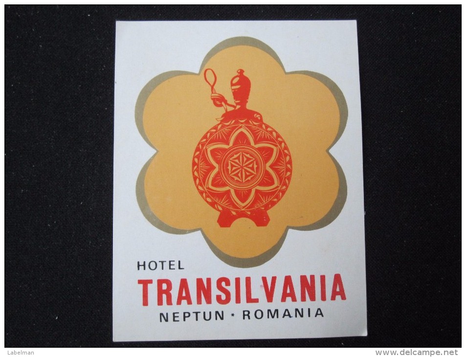 HOTEL CAMPING PENSION MOTEL SPA NEPTUN TRANSILVANIA BUCHAREST ROMANIA LUGGAGE LABEL ETIQUETTE AUFKLEBER DECAL STICKER - Hotel Labels