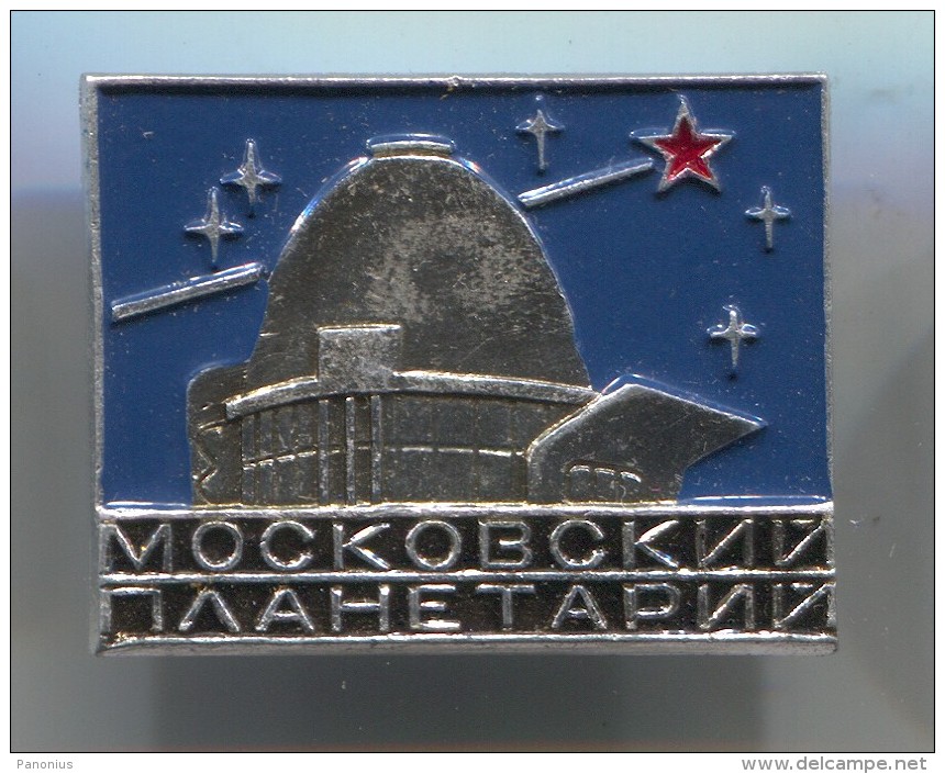 Space Cosmos Spaceship Programe - PLANETARIUM Moscow Soviet Union / Russia, Vintage Pin, Badge, 30 X 22 Mm - Espace