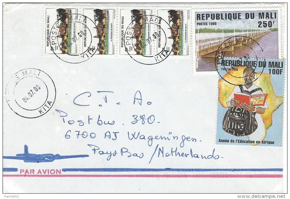 Mali 2000 Kita Bridge Education Year Mopti Mosque 5f Cover - Mali (1959-...)