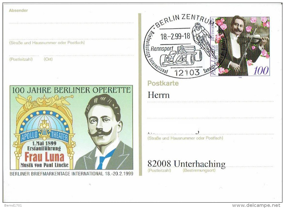 Germany - Postkarte Sonderstempel / Postcard Special Cancellation (a476) - Cartes Postales Illustrées - Oblitérées