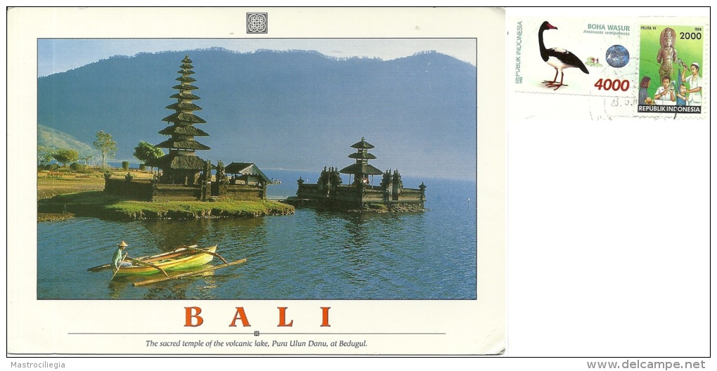 INDONESIA  BALI  Bedugul  Pura Ulun Danu Lake   Nice Stamps  Bird Theme - Indonesia