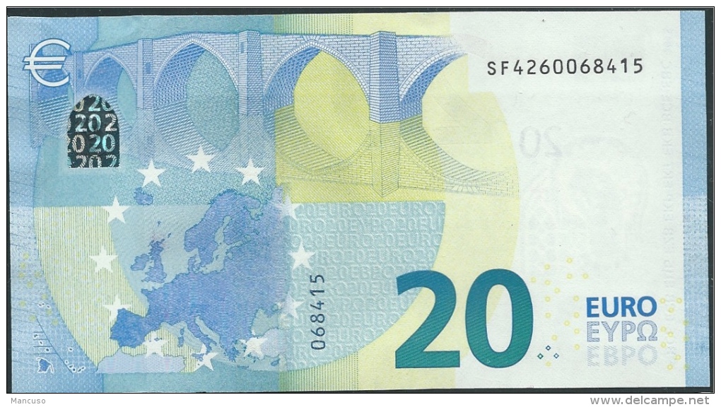 &euro; 20  ITALIA SF S013 D1  DRAGHI  UNC - 20 Euro