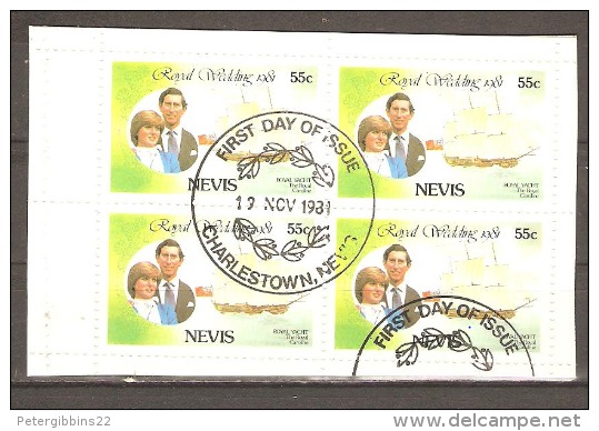 Nevis 1981 Roylal Wedding Booklet Pane First Day Cancel. - Altri - America