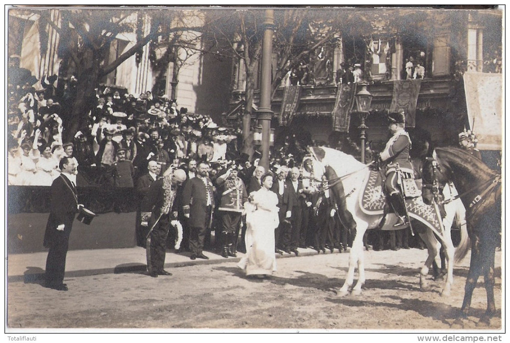 KREFELD 2.4.1906 Begrüßung Kaiser Wilhelm II Durch Die Tochter Des Bürgermeister 11. Husaren Regiment - Neubrandenburg