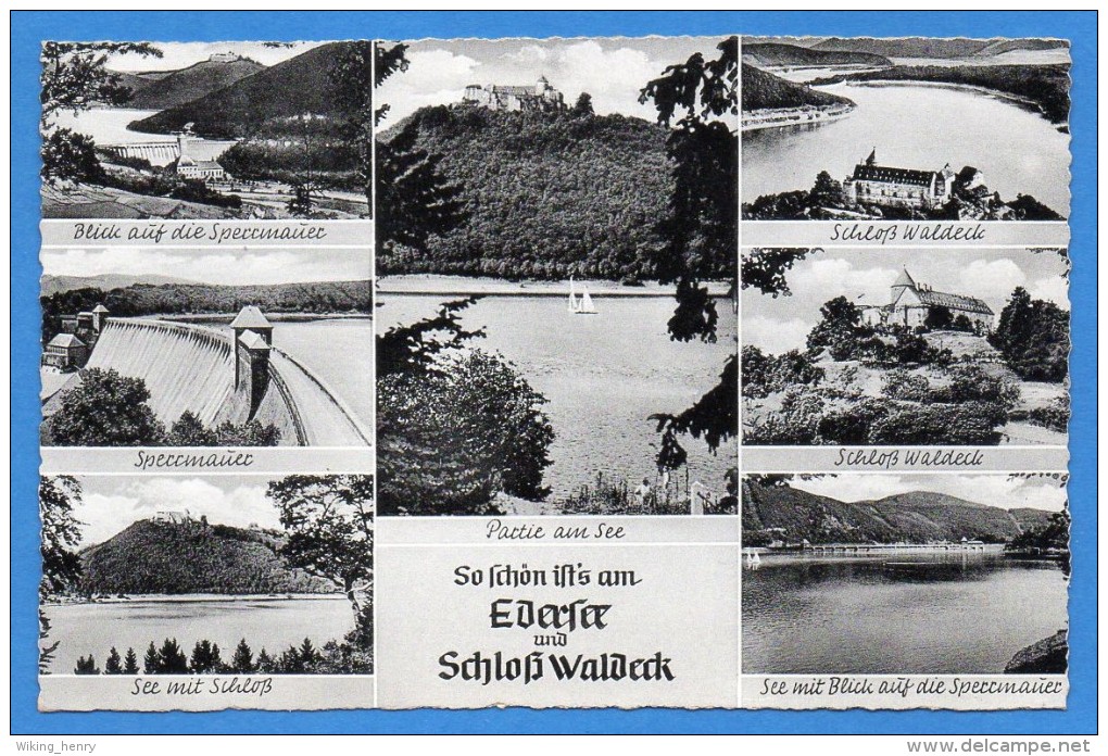 Edersee - S/w Mehrbildkarte 15 - Edersee (Waldeck)