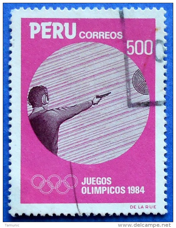 PERU 500 S 1984 OLYMPIC GAMES SHOOTING  - USED - Peru