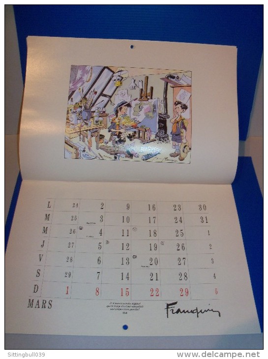 Hergé, Morris, Franquin, etc. Calendrier 1992. 50 ANS de Calendriers. Fédération Scouts Catholiques Belgique, avec de gr