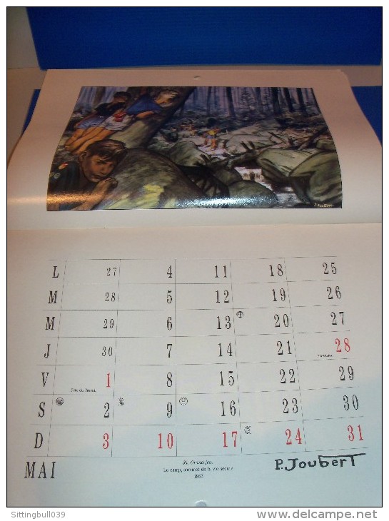 Hergé, Morris, Franquin, etc. Calendrier 1992. 50 ANS de Calendriers. Fédération Scouts Catholiques Belgique, avec de gr