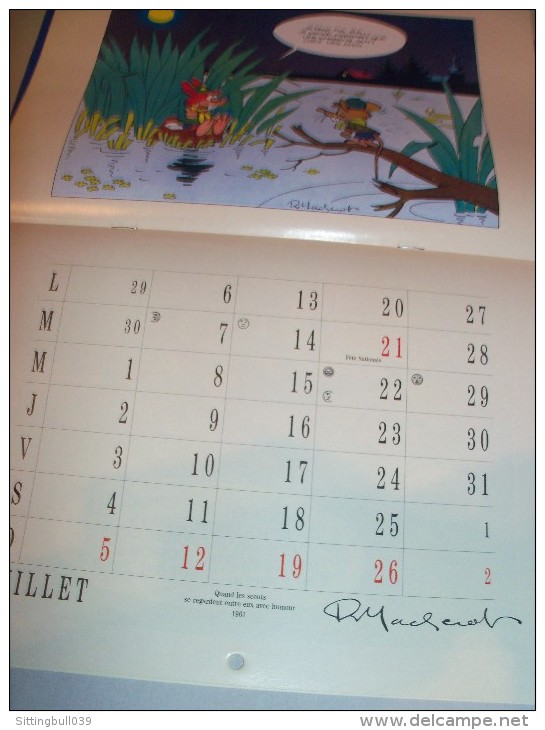 Hergé, Morris, Franquin, etc. Calendrier 1992. 50 ANS de Calendriers. Fédération Scouts Catholiques Belgique, avec de gr