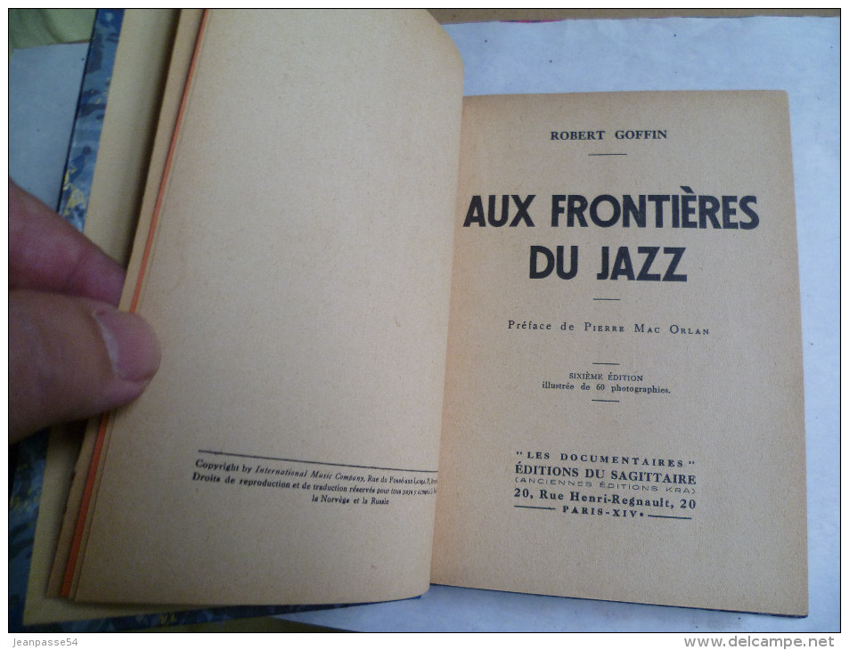 Robert Goffin. Aux Frontières Du Jazz. Edition De 1932 - 1901-1940