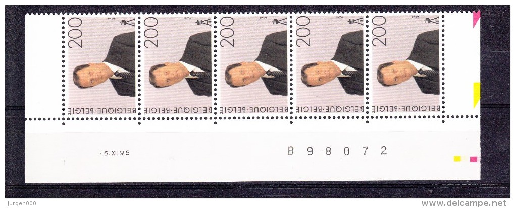 Drukdatum, Nr 2599 **, -6.XII.96 B98072 - 1993-2013 Roi Albert II (MVTM)