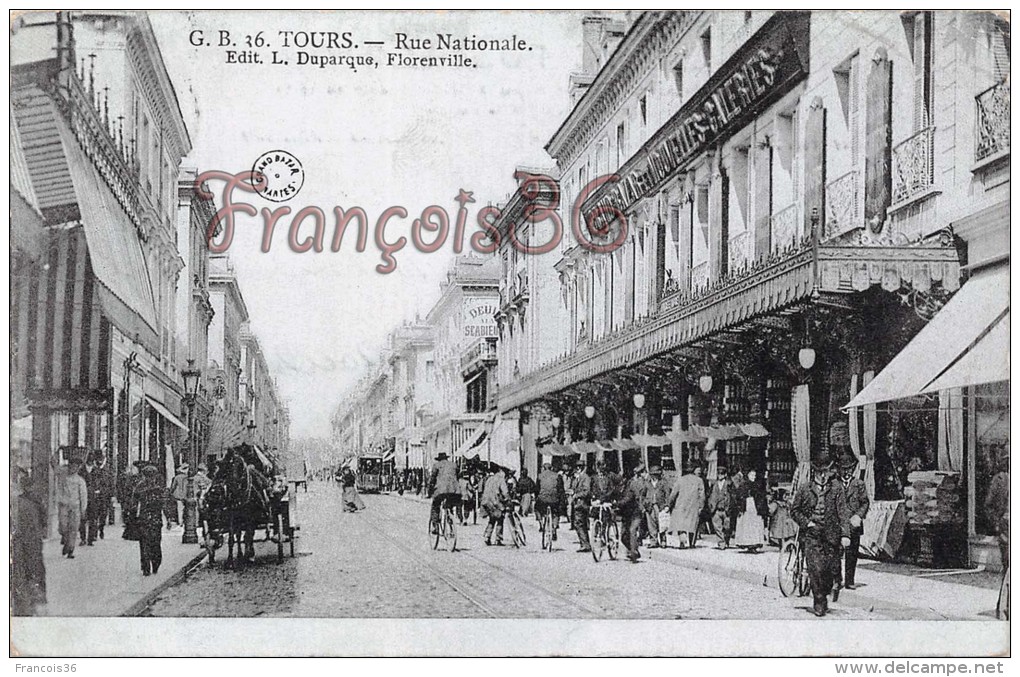 (37) Tours - Rue Nationale - Grand Bazar Et Nouvelles Galeries - 2 SCANS - Tours