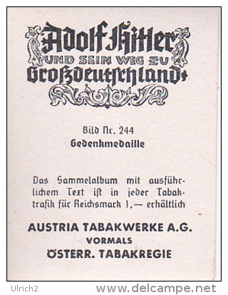 Sammelbild Adolf Hitler Und Sein Weg Zu Großdeutschland - Gedenkmedaille 1934-1938 - Austria Tabakwerke (20728) - Other Brands