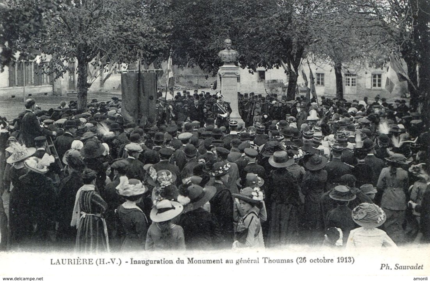 87. HAUTE-VIENNE - LAURIERE. Inauguration Du Monument Au Général Thoumas (26 Octobre 1913). - Lauriere