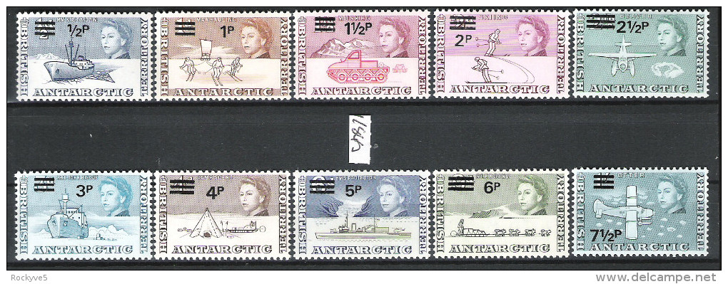 British Antarctic Territory 1971 Definitive Decimal Currency MNH CV £130 (2 Scans) - Nuevos