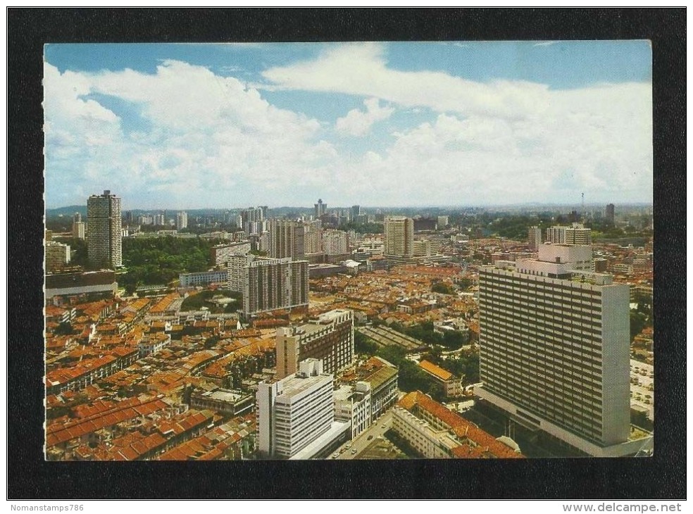 Singapore Picture Postcard Aerial View Of Singapore Centre Government Offices  View Card - Singapour