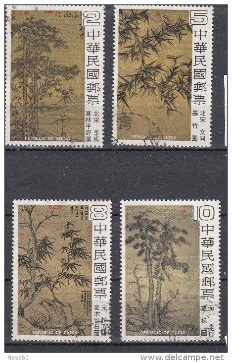 Taiwan Formosa 1979 Mi Nr 1311 - 1314 Oude Chinese Schilderijen - Usados