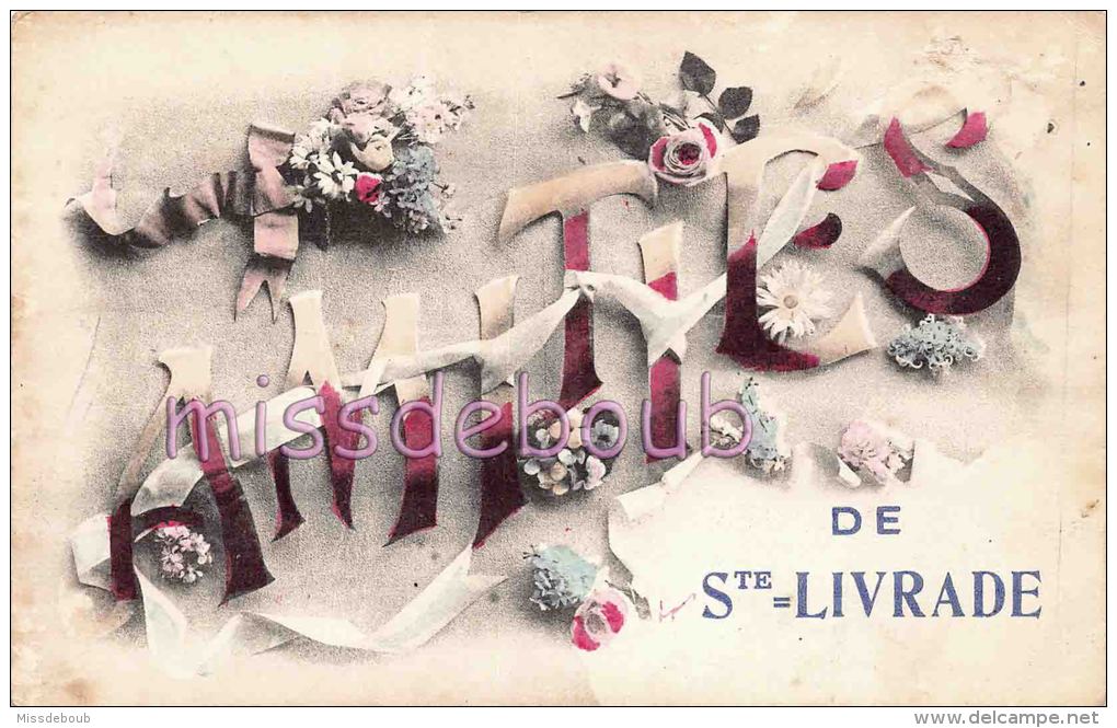 47 - SAINTE LIVRADE- Illustration Bouquets  Fleurs   - Amitiés De...- 1906 - 2 Scans - Autres & Non Classés