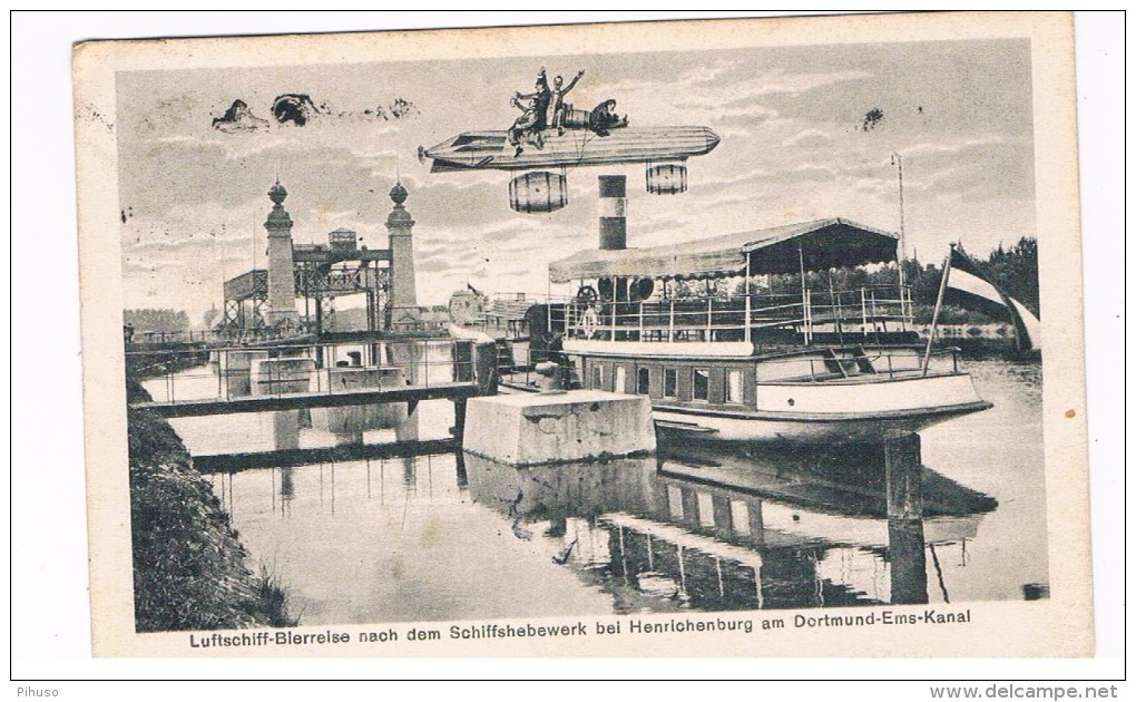 D5625      HENRICHENBURG : Luftschiff-Bierreise Nach Dem Schiffshebewerk - Castrop-Rauxel