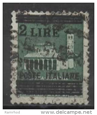 ITALY 1945 Basilica De St Lorenzo, Rome Surcharged - 2l. On 25c. - Green FU - Used