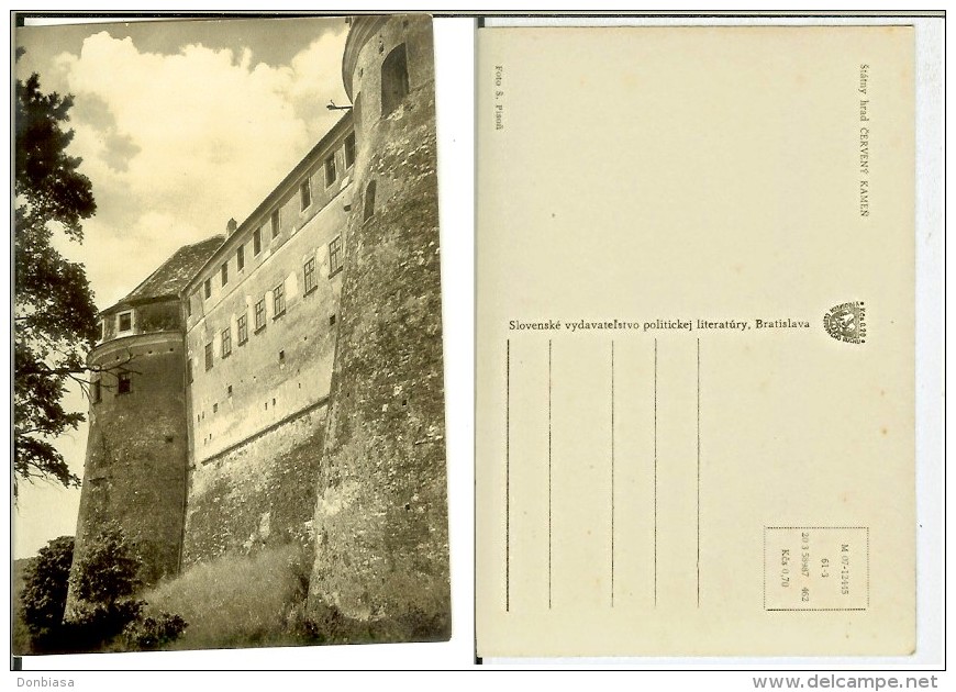 Cerveny Kamen: Statny Hrad. Postcard Cm 10x15 B/w - Slowakei