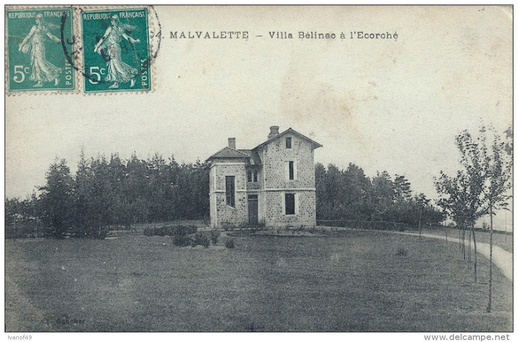 43  - MALVALETTE - CPA - Villa Bélinac à L´Ecorché - Other & Unclassified