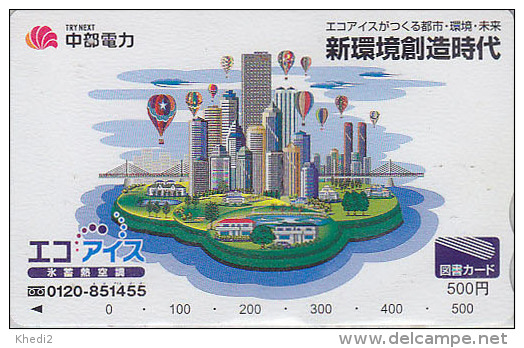 Carte Prépayée Japon - Sport - BALLON MONTGOLFIERE - BALLOON / Pub Try Next Eco Ice - Japan Prepaid Tosho Card  - 215 - Sport