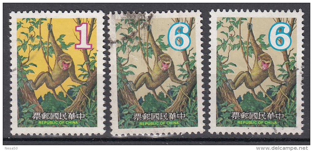 Taiwan Formosa 1979 Mi Nr 1315 - 1316 Jaar Van De Apen, Monkey - Oblitérés